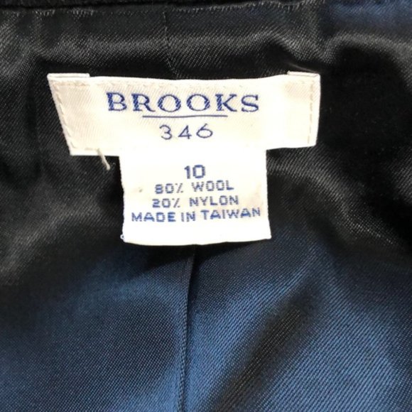 BROOKS 346 Solid Black Wool Blend Coat - Picture 5 of 5